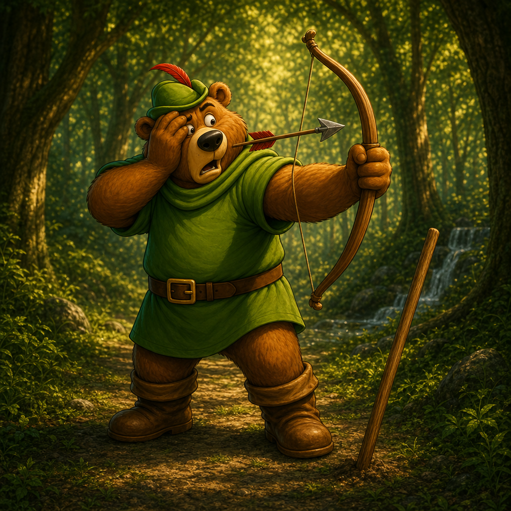 Little John as a bad archer